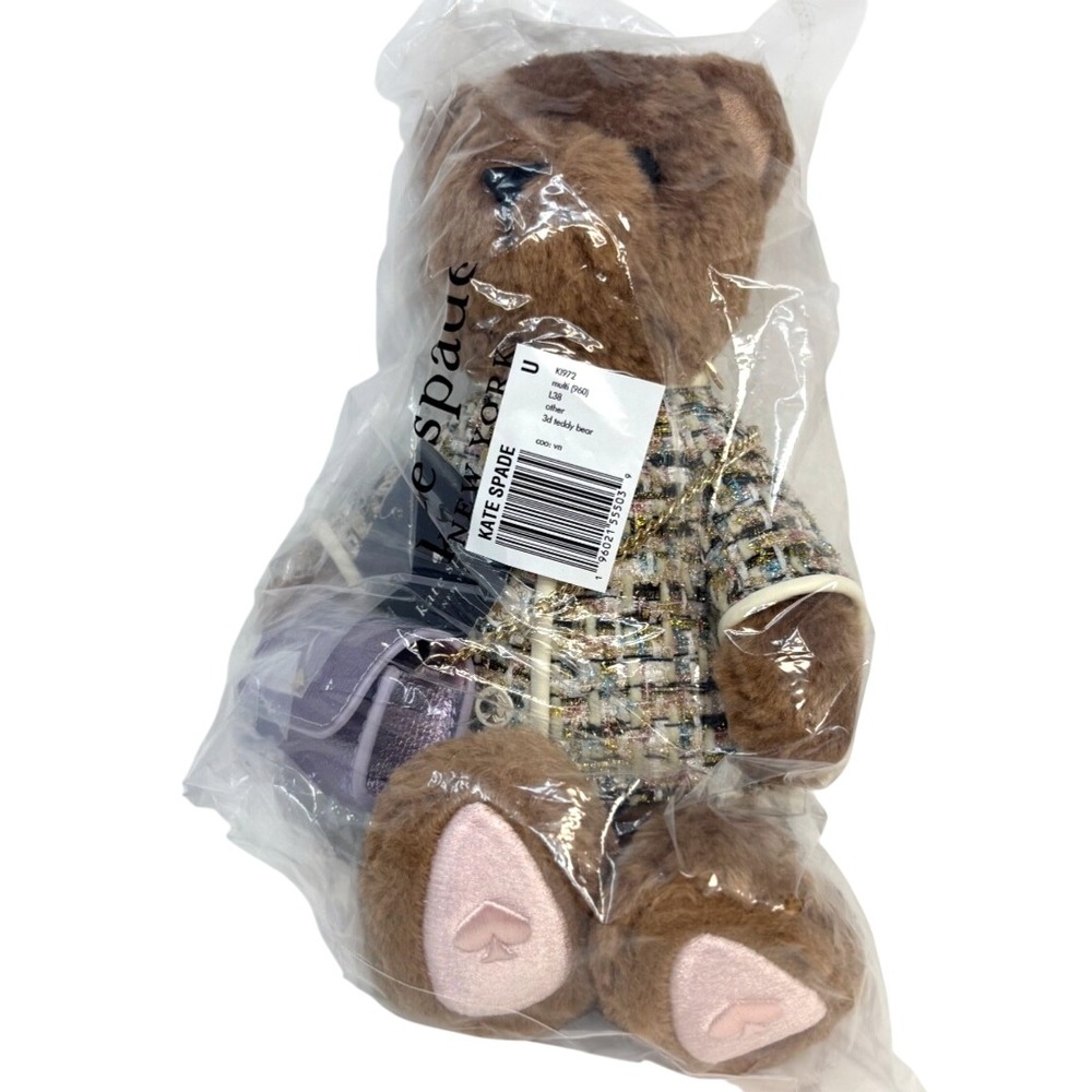Kate Spade Purse Oh What Fun 3D Teddy Crossbody Bag KI972 Faux Fur & Tweed NWT‎ - Picture 5 of 6